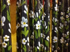 Chefanie Black Floral Painted Tapers (2) Hot