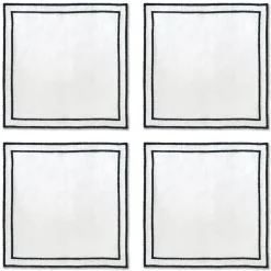 Chefanie Black Trim Cocktail Napkins (4)