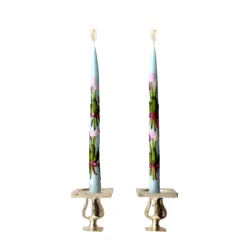 Chefanie Blue Painted Tulip Tapers (2) Clearance