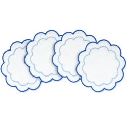 Chefanie Blue Scalloped Cocktail Napkins (4) Hot
