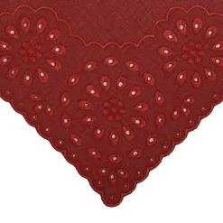 Chefanie Burgundy Eyelet Dinner Napkins (4) Sale