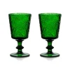 Chefanie Green Embossed Stem Glasses (4) Outlet