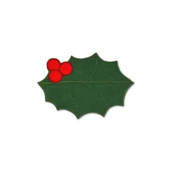 Chefanie Green Holly Leaf Cocktail Napkins (4) Sale