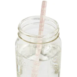 Chefanie Pink & White Ceramic Straws (4) Clearance