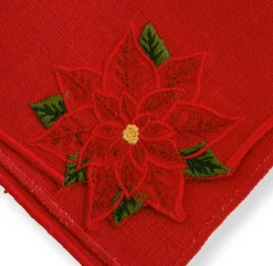 Chefanie Poinsettia Dinner Napkins (4) Hot