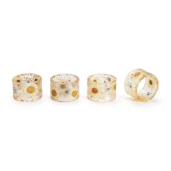 Chefanie Pressed Flower Napkin Rings (4) New