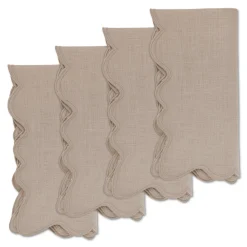 Chefanie Squiggly Beige Dinner Napkins (4) Discount