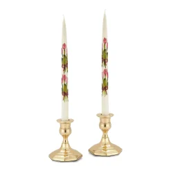 Chefanie White Painted Tulip Tapers (2) Sale